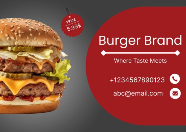 Attractive burger brand design for canva pro