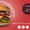 Attractive burger banner design for canva pro