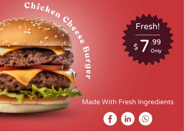 Attractive burger banner design for canva pro