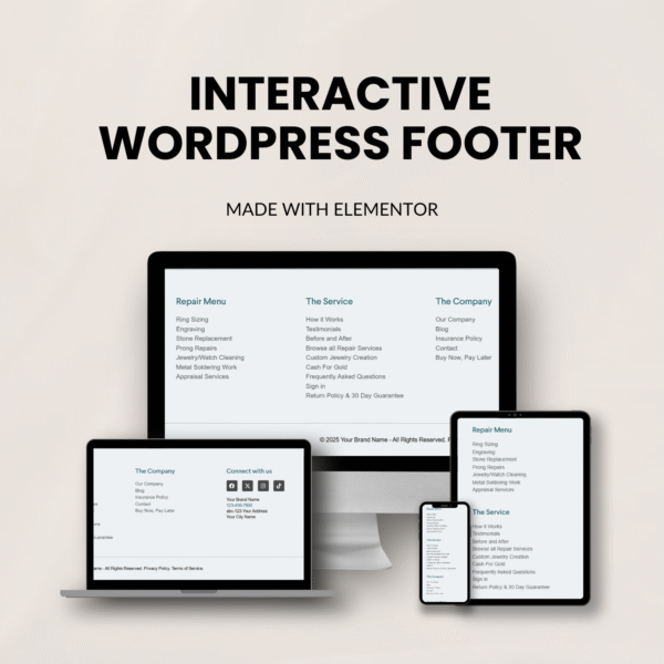 Interactive WordPress Footer For Elementor