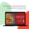 Attractive burger brand design for canva pro