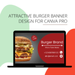 Attractive burger brand design for canva pro
