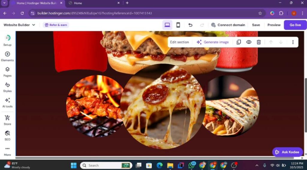 Additional images in Hostinger Website Builder