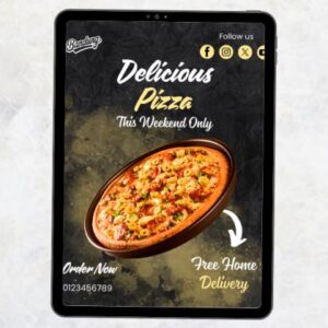 Delicious Pizza Banner for Canva Pro