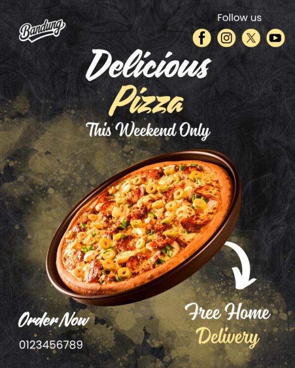 Delicious Pizza Banner for Canva Pro
