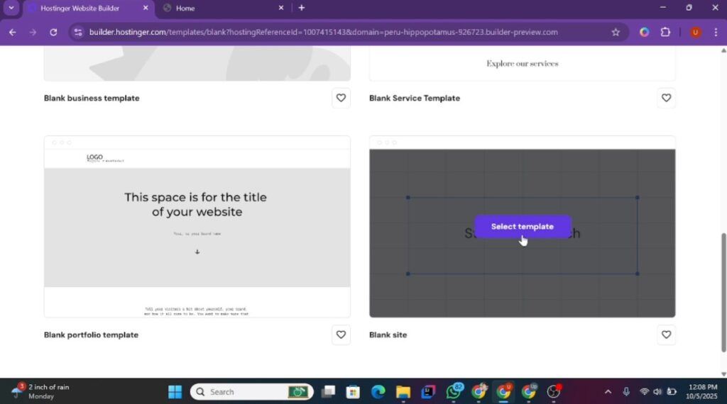 Hostinger Blank Template