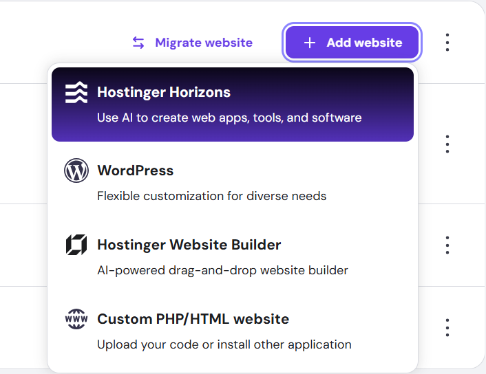 hostinger ai builder page