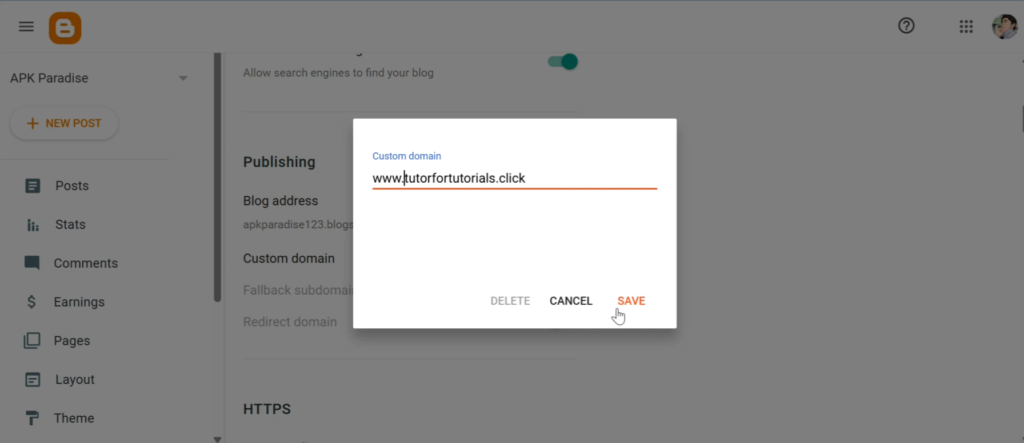 Blogger custom domain