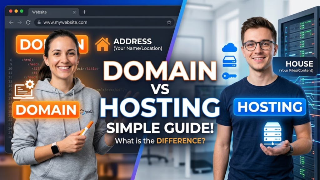 Difference between domain and hosting