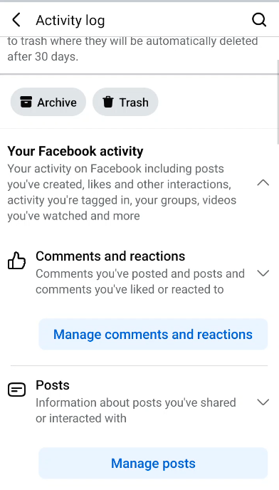 Your Facebook Activity