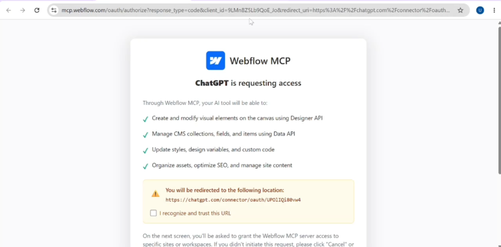 connect Webflow with ChatGPT